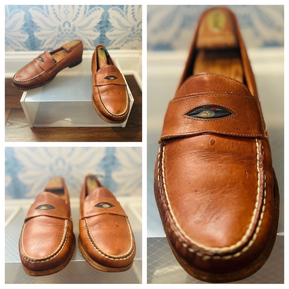 Men’s Trafalgar Casual Brown Tan Leather Dress Shoe Size 10 M